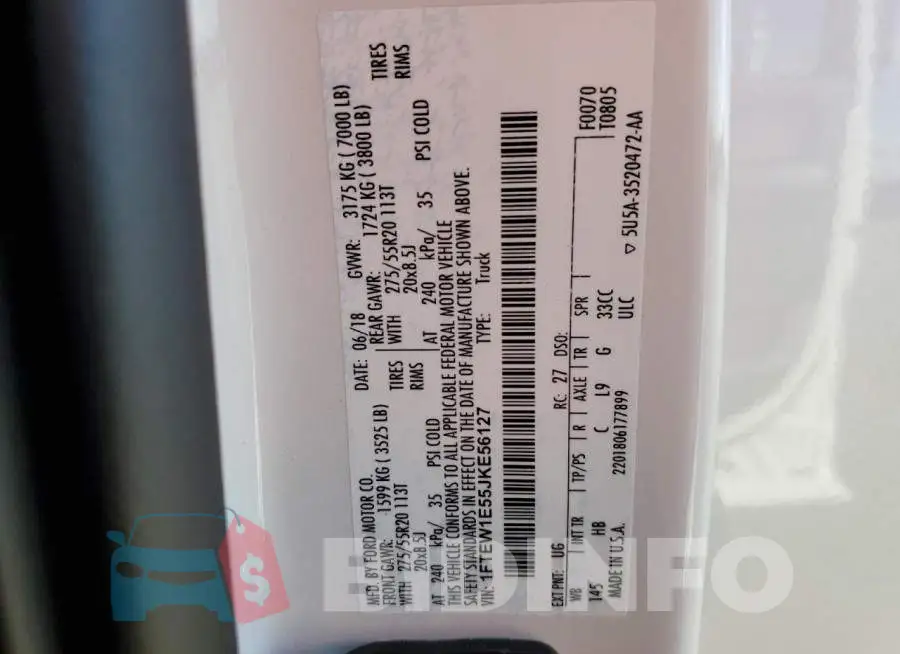 1FTEW1E55JKE56127 Photo# 12