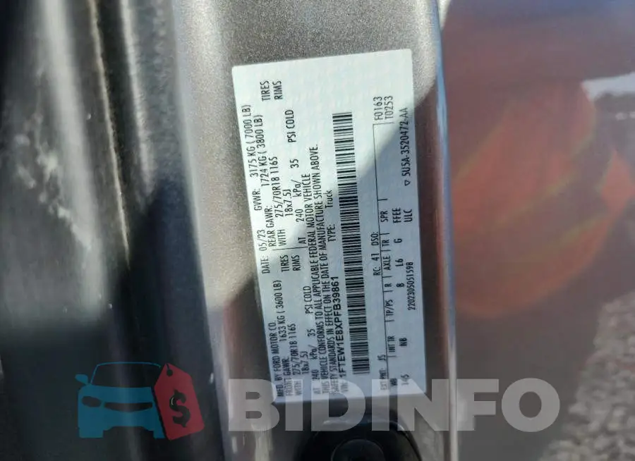 1FTEW1E8XPFB39861 Photo# 13