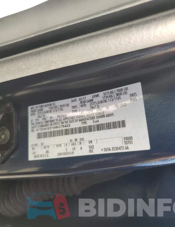 1FTEW1EF1HKC76422 Photo# 13