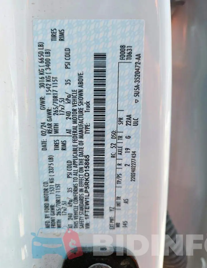 1FTEW1LP5RKD15865 Photo# 12