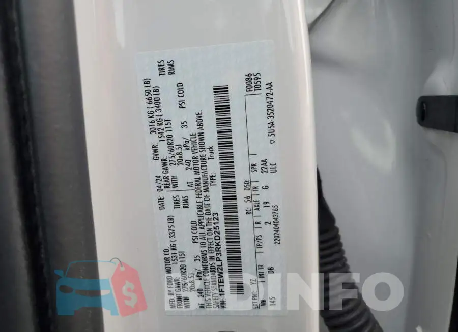 1FTEW2LP3RKD25123 Photo# 13