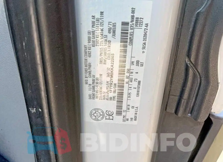 1FTYR2YM0KKA22065 Photo# 10