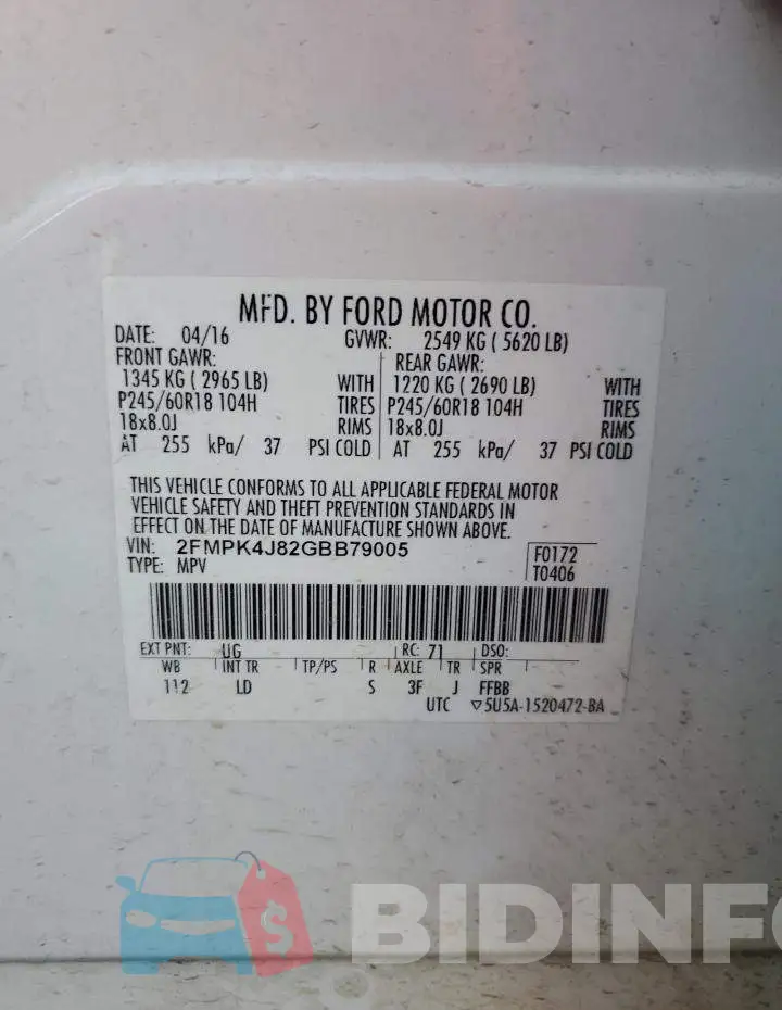 2FMPK4J82GBB79005 Photo# 13