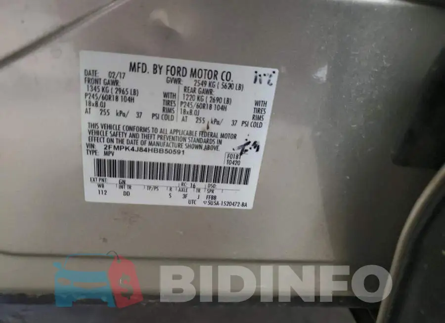 2FMPK4J84HBB50591 Photo# 14