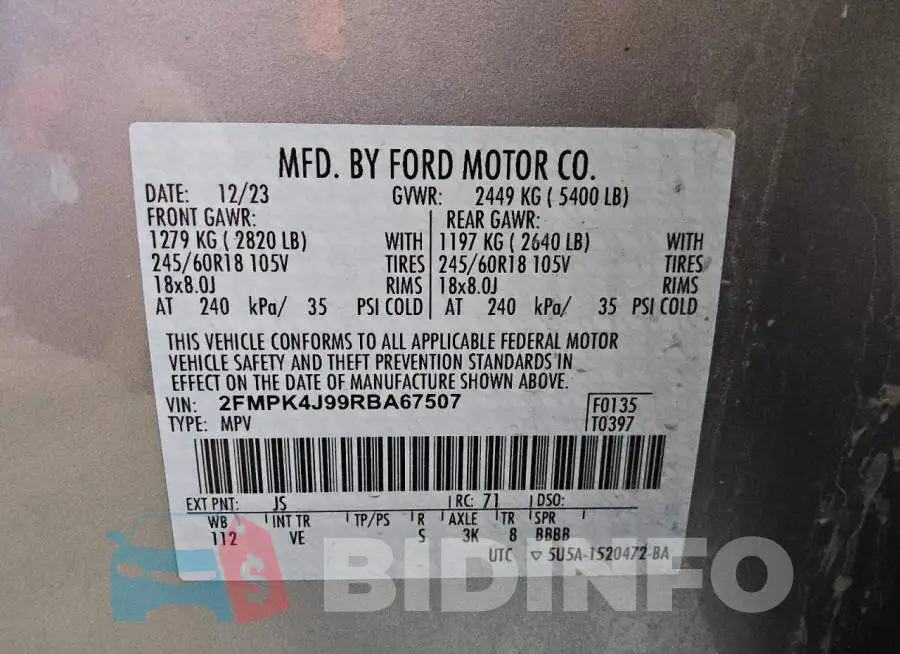 2FMPK4J99RBA67507 Photo# 14