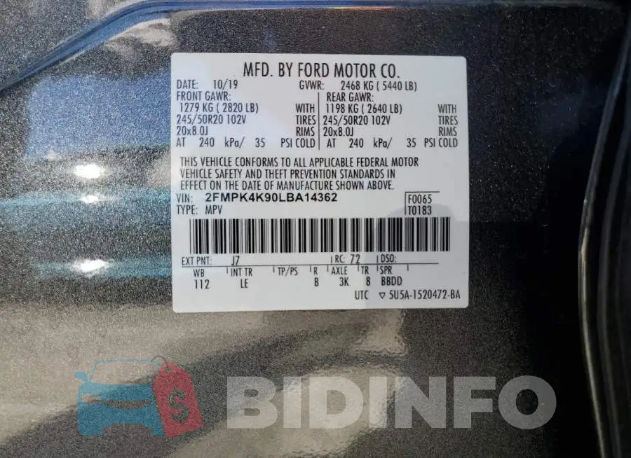 2FMPK4K90LBA14362 Photo# 14