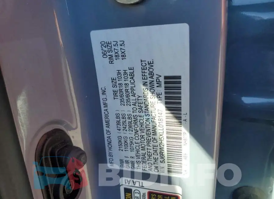 5J6RW2H5XLL018147 Photo# 13