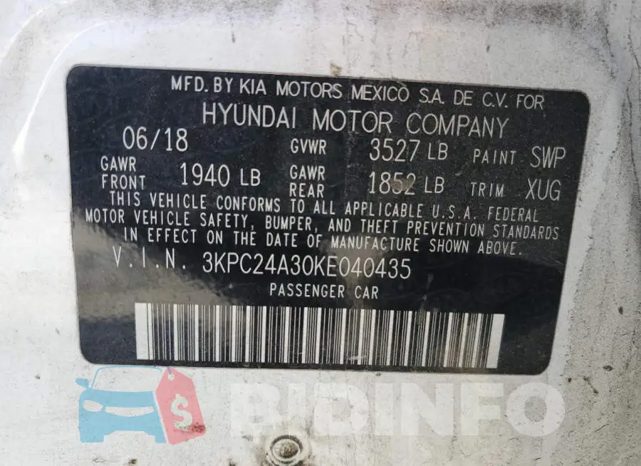 3KPC24A30KE040435 Photo# 12