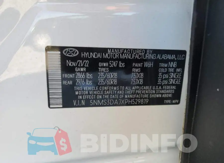 5NMS3DAJXPH529819 Photo# 13