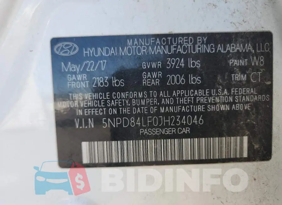 5NPD84LF0JH234046 Photo# 12