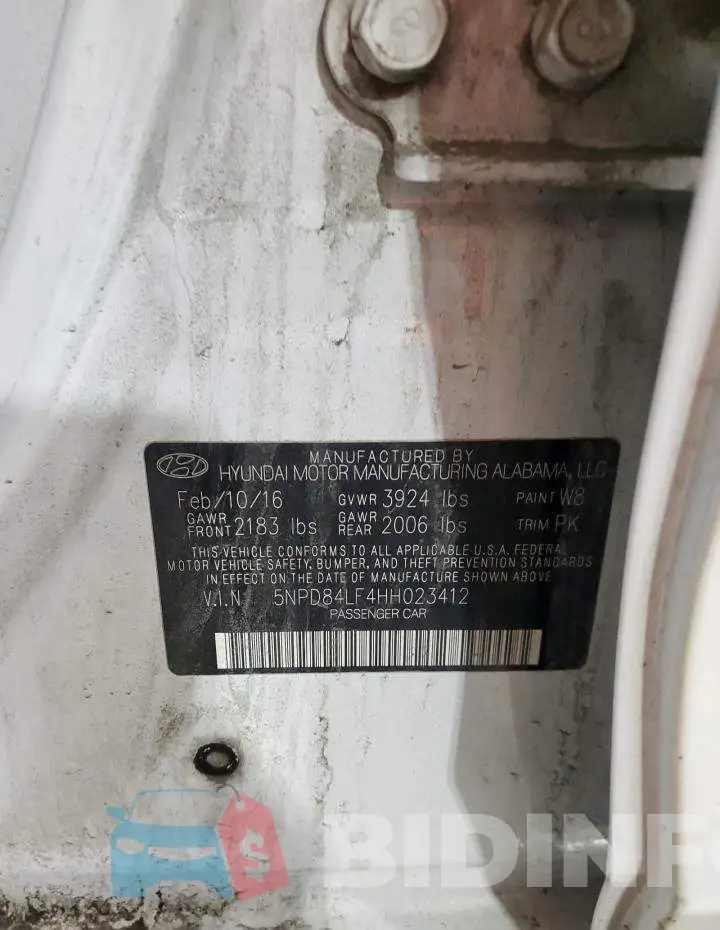 5NPD84LF4HH023412 Photo# 12