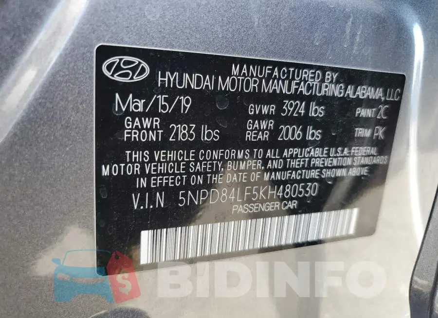 5NPD84LF5KH480530 Photo# 12