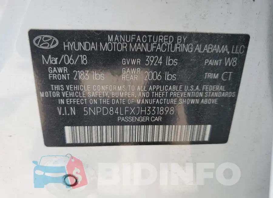 5NPD84LFXJH331898 Photo# 13