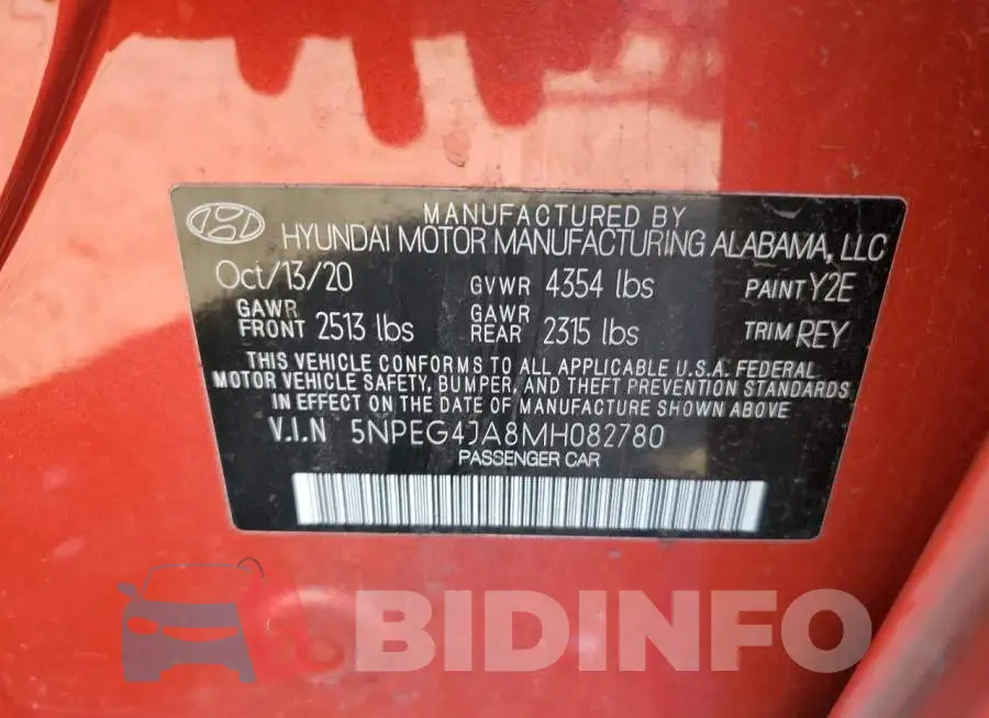 5NPEG4JA8MH082780 Photo# 12