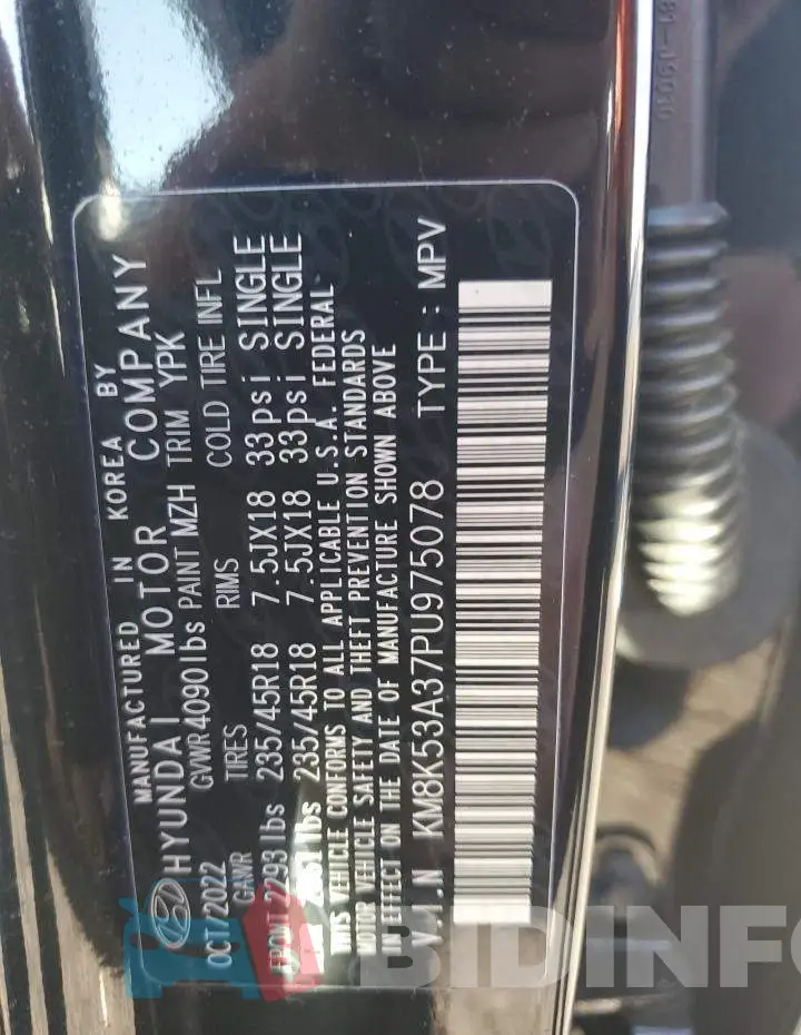KM8K53A37PU975078 Photo# 13