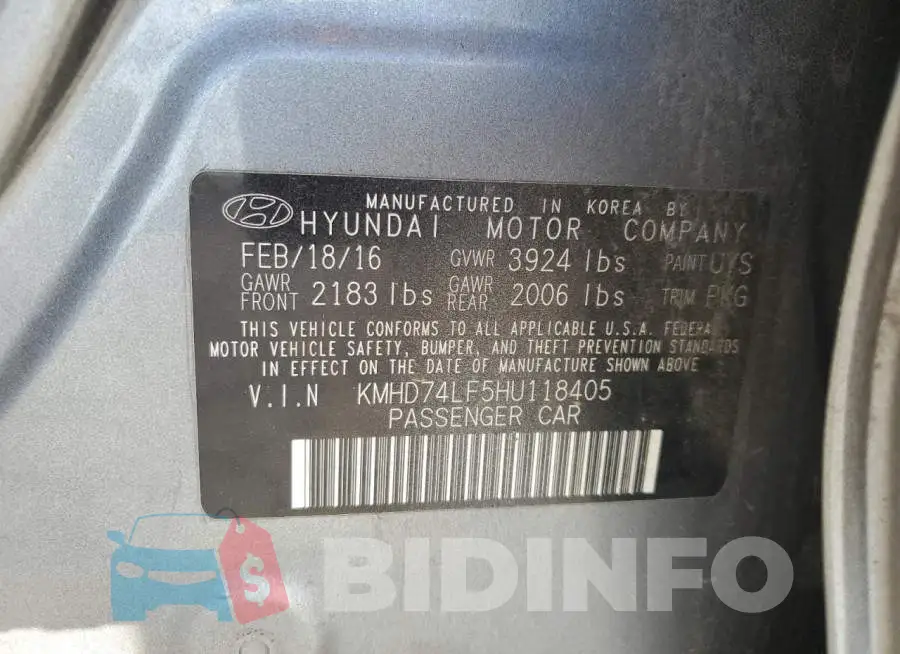 KMHD74LF5HU118405 Photo# 13