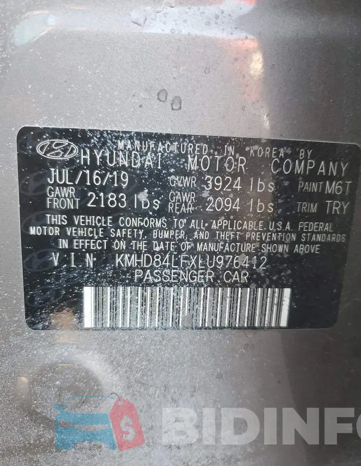 KMHD84LFXLU976412 Photo# 12