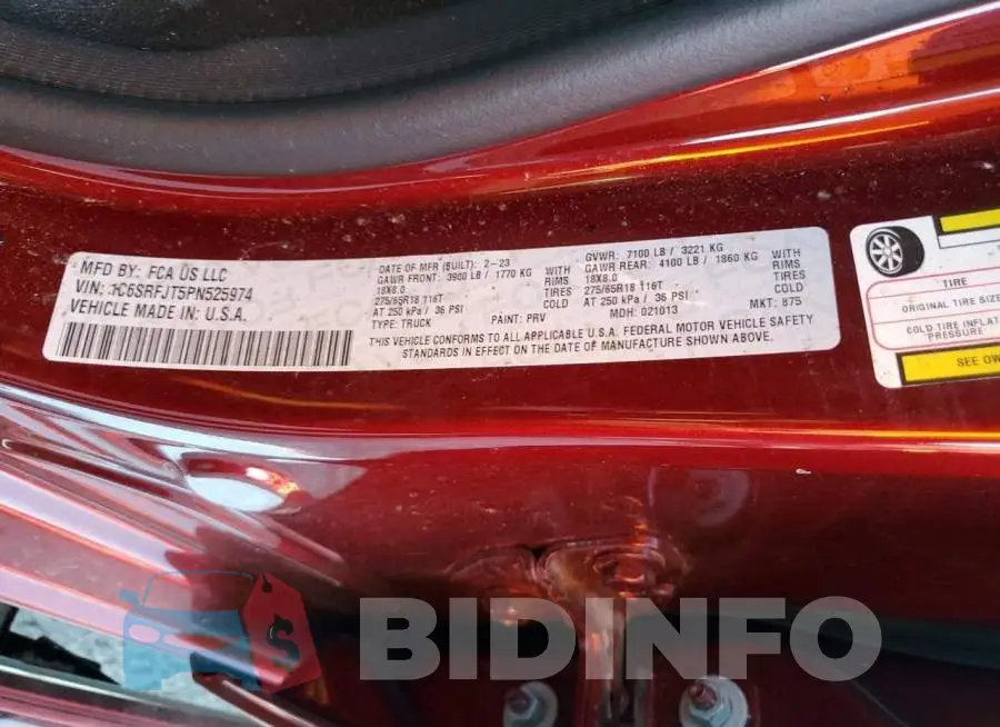 1C6SRFJT5PN525974 Photo# 12