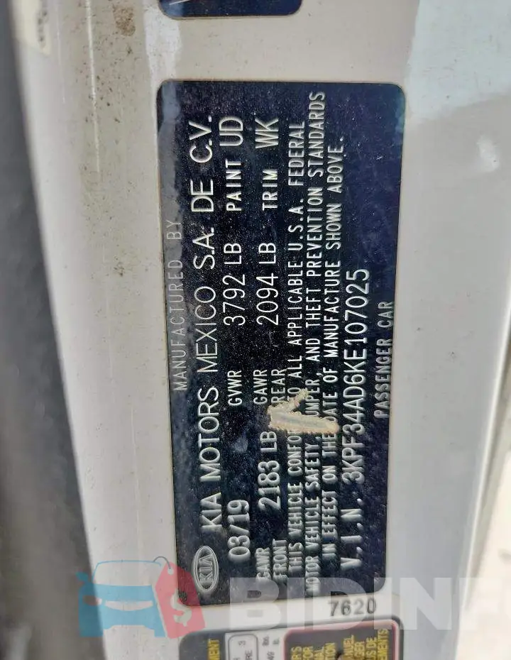 3KPF34AD6KE107025 Photo# 12