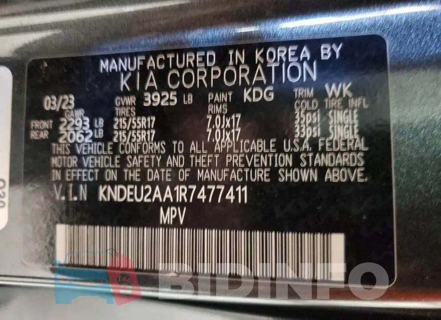 KNDEU2AA1R7477411 Photo# 14
