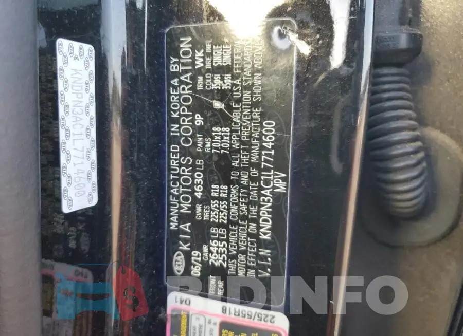 KNDPN3AC1L7714600 Photo# 13