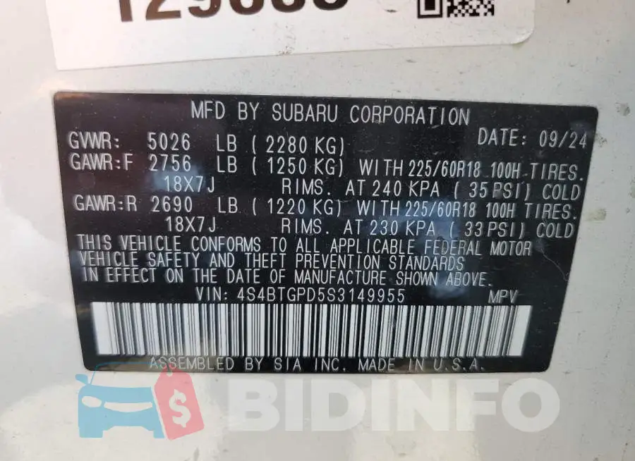 4S4BTGPD5S3149955 Photo# 13