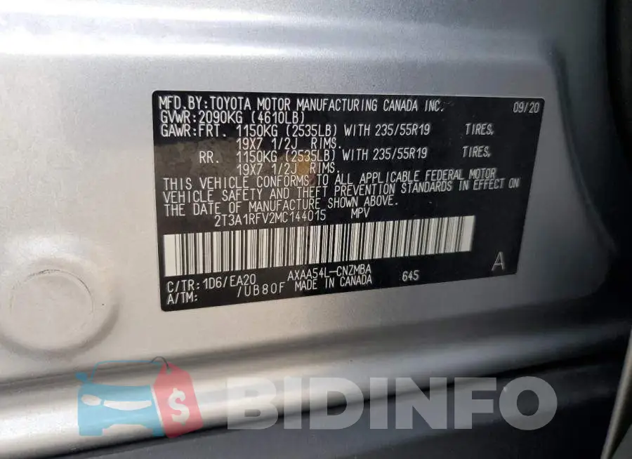 2T3A1RFV2MC144015 Photo# 13