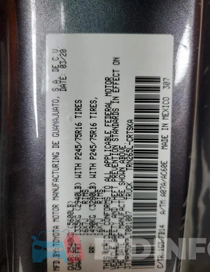 3TYRX5GN7LT001007 Photo# 12