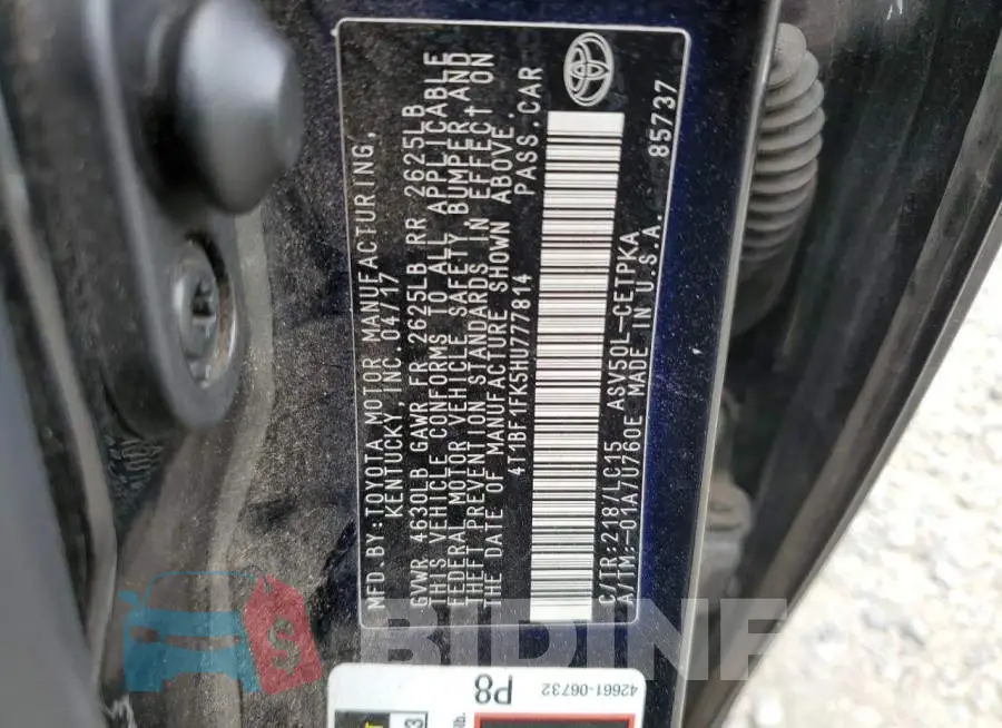 4T1BF1FK5HU777814 Photo# 12