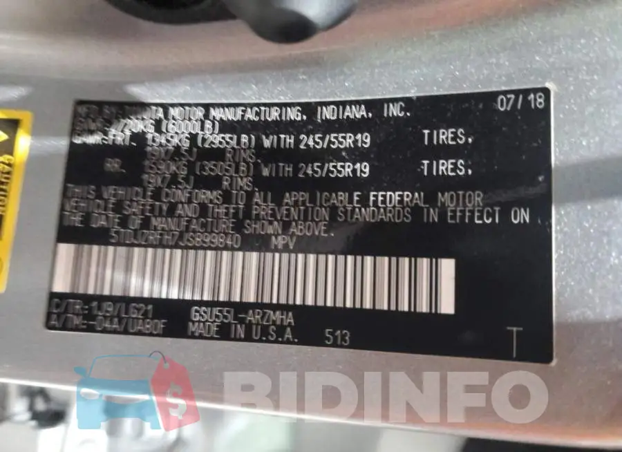 5TDJZRFH7JS899840 Photo# 13