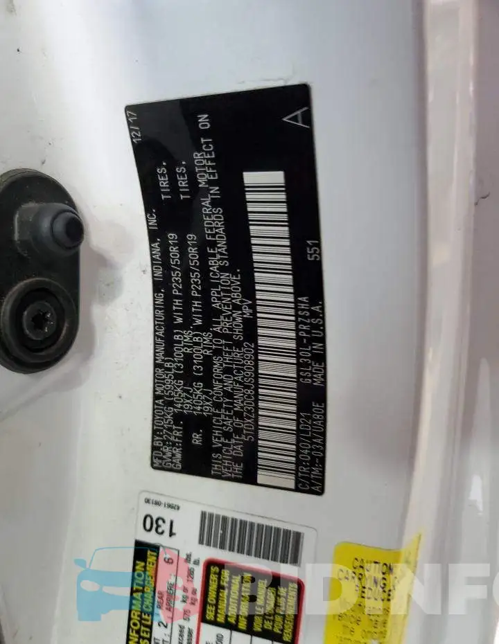 5TDXZ3DC8JS908902 Photo# 13
