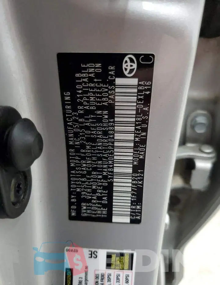 5YFB4MDE5PP048894 Photo# 12