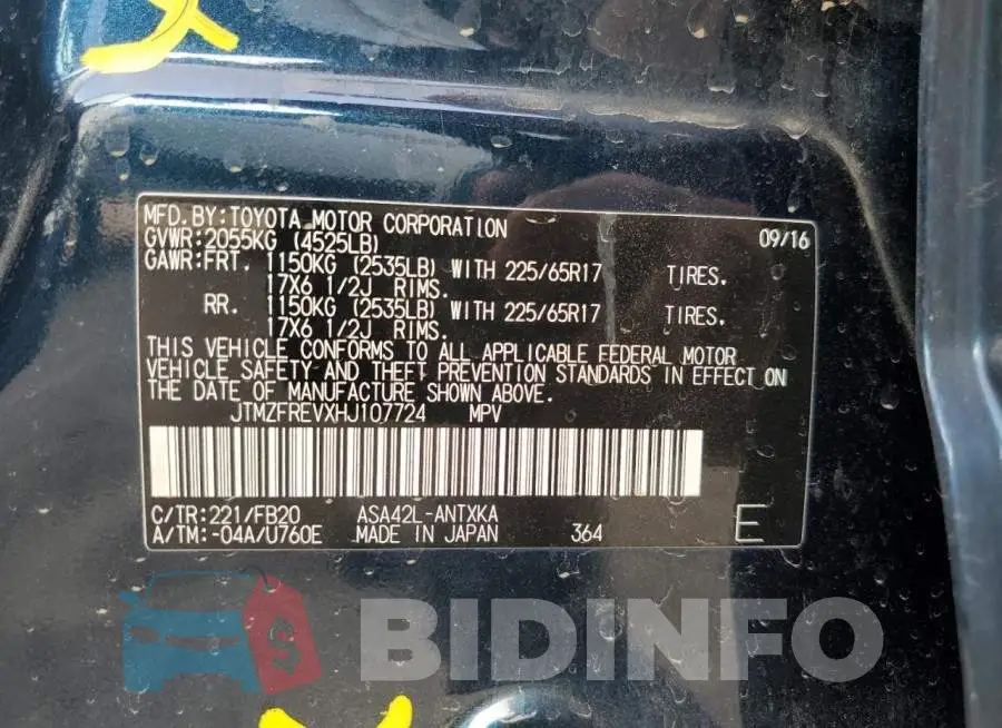 JTMZFREVXHJ107724 Photo# 13