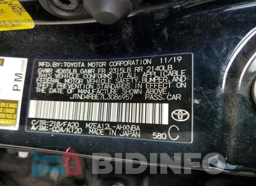 JTND4RBE7L3086957 Photo# 13