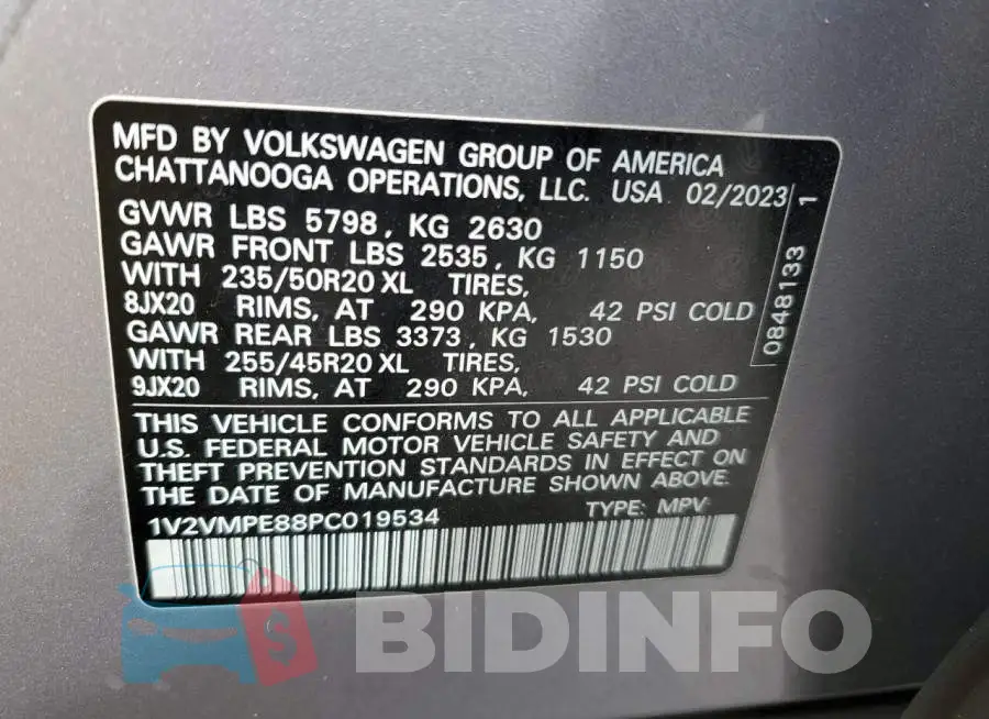 1V2VMPE88PC019534 Photo# 14