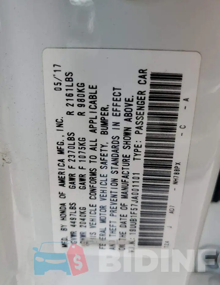 19UUB1F57JA001101 Photo# 12