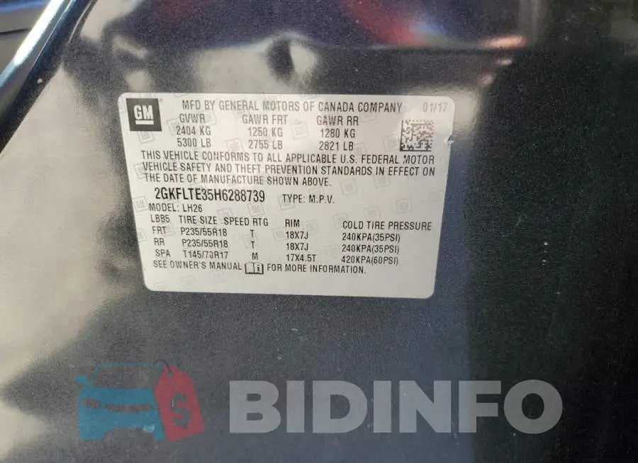 2GKFLTE35H6288739 Photo# 14