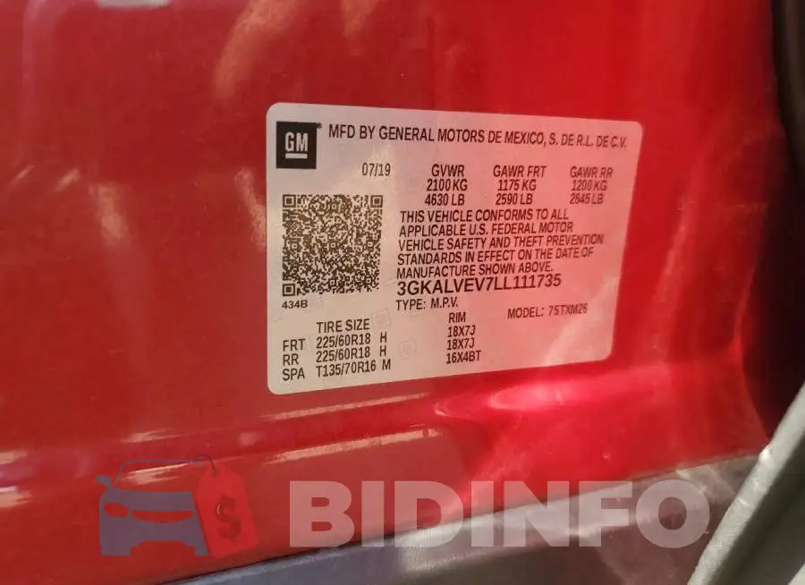 3GKALVEV7LL111735 Photo# 12