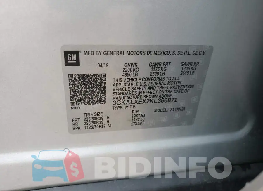 3GKALXEX2KL366871 Photo# 13