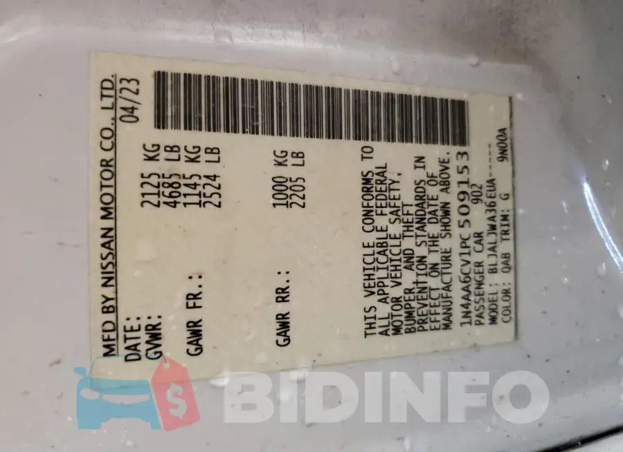 1N4AA6CV1PC509153 Photo# 13