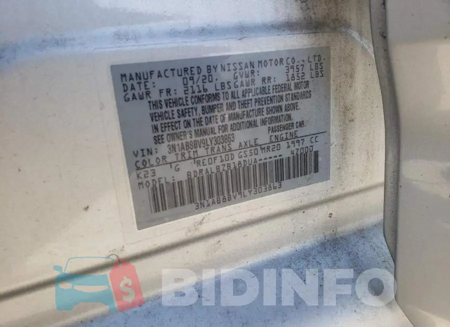 3N1AB8BV9LY303863 Photo# 12