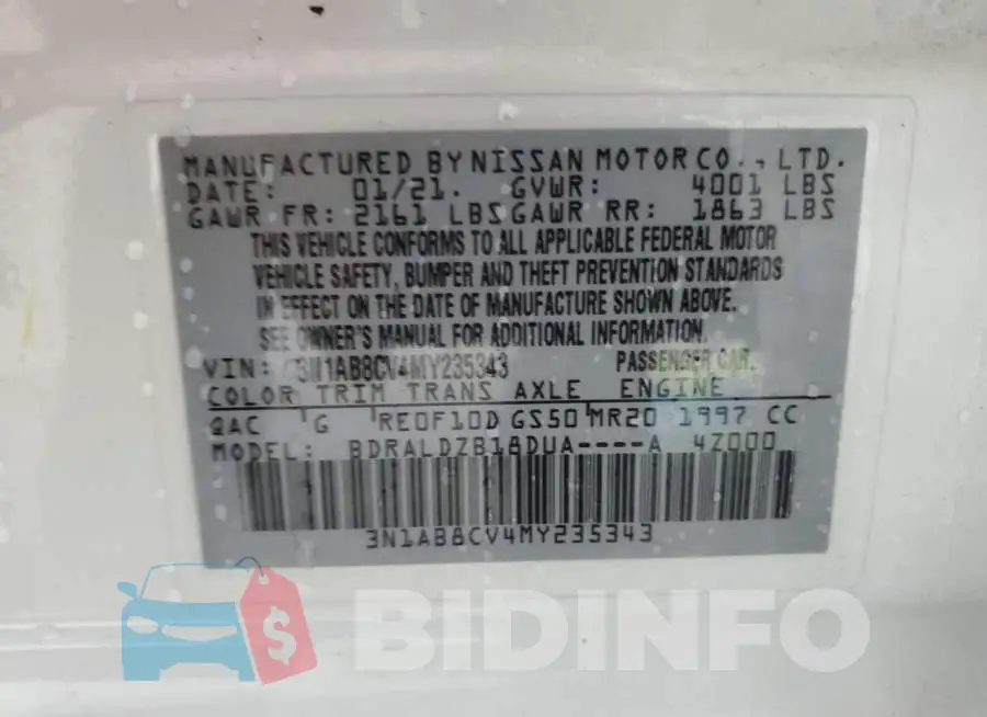 3N1AB8CV4MY235343 Photo# 12