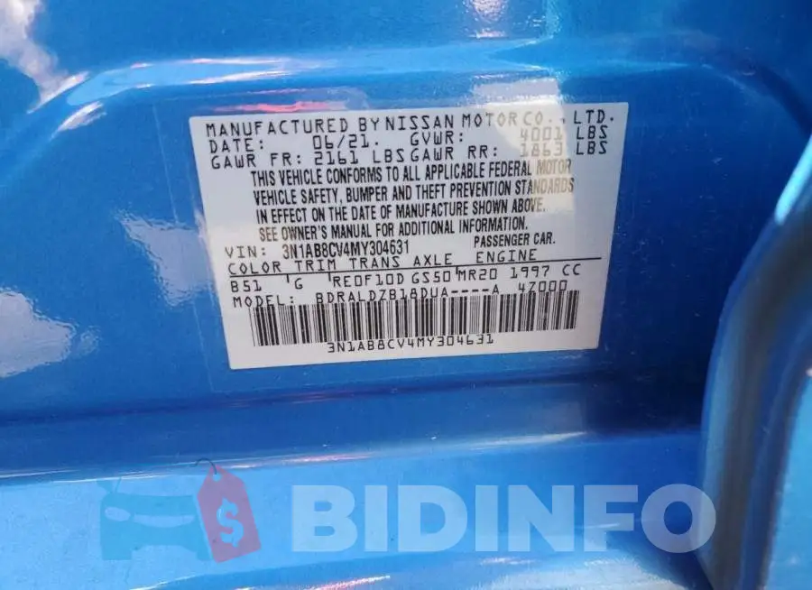 3N1AB8CV4MY304631 Photo# 12