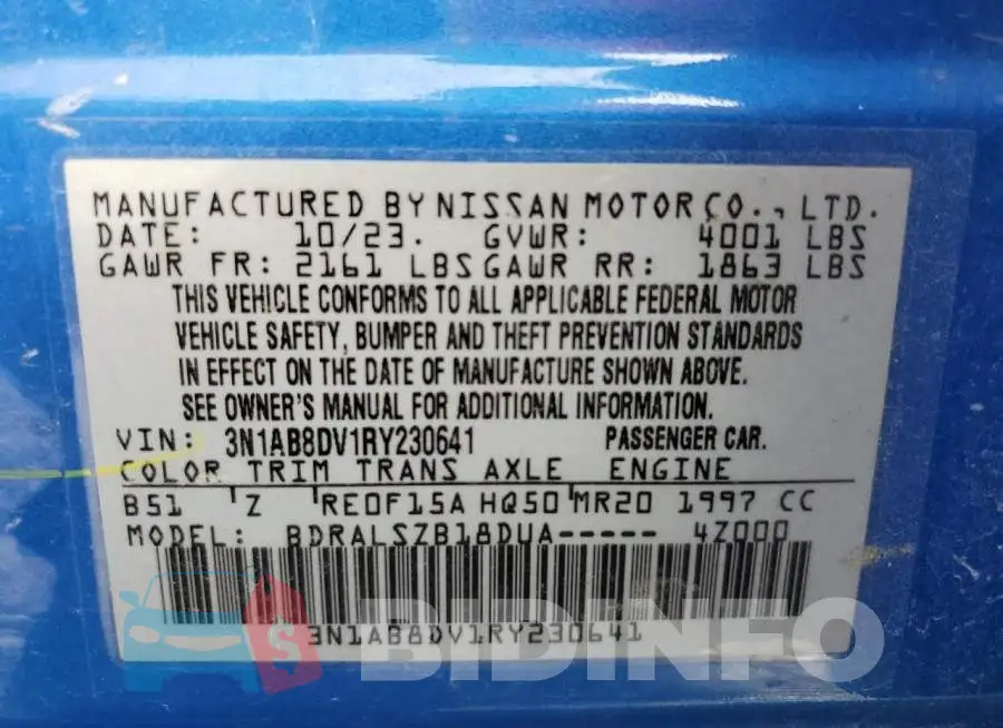 3N1AB8DV1RY230641 Photo# 13