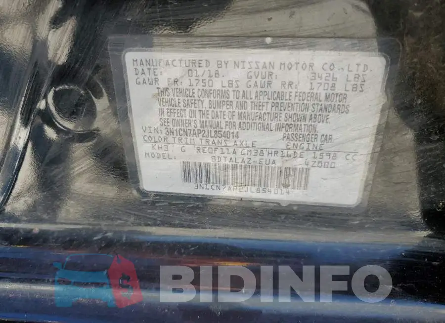 3N1CN7AP2JL854014 Photo# 12