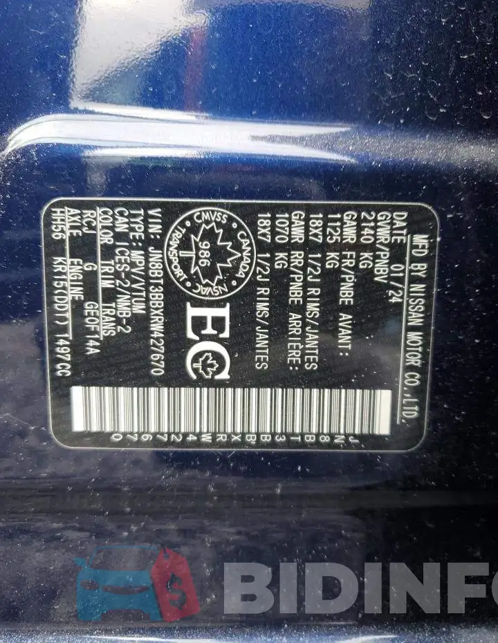 JN8BT3BBXRW427670 Photo# 14