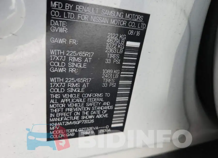 KNMAT2MV6GP731126 Photo# 13
