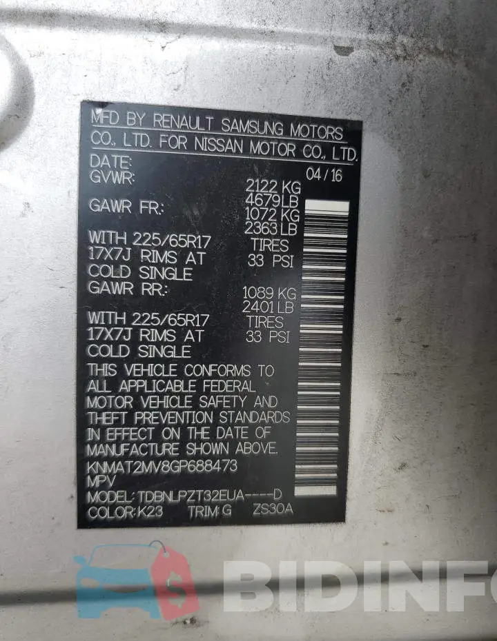 KNMAT2MV8GP688473 Photo# 13