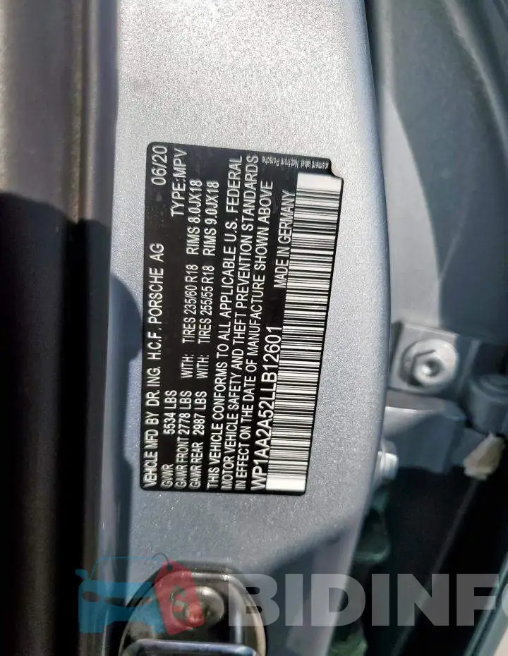 WP1AA2A52LLB12601 Photo# 12