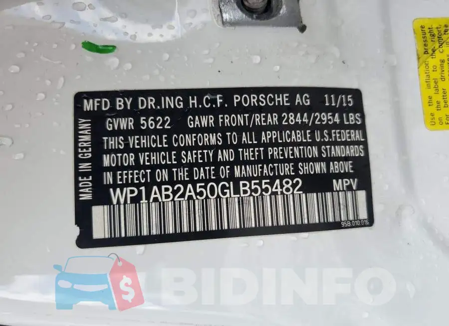 WP1AB2A50GLB55482 Photo# 13